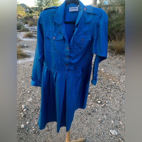 Vintage Leslie fay blue western square dress - Picture 10 of 14